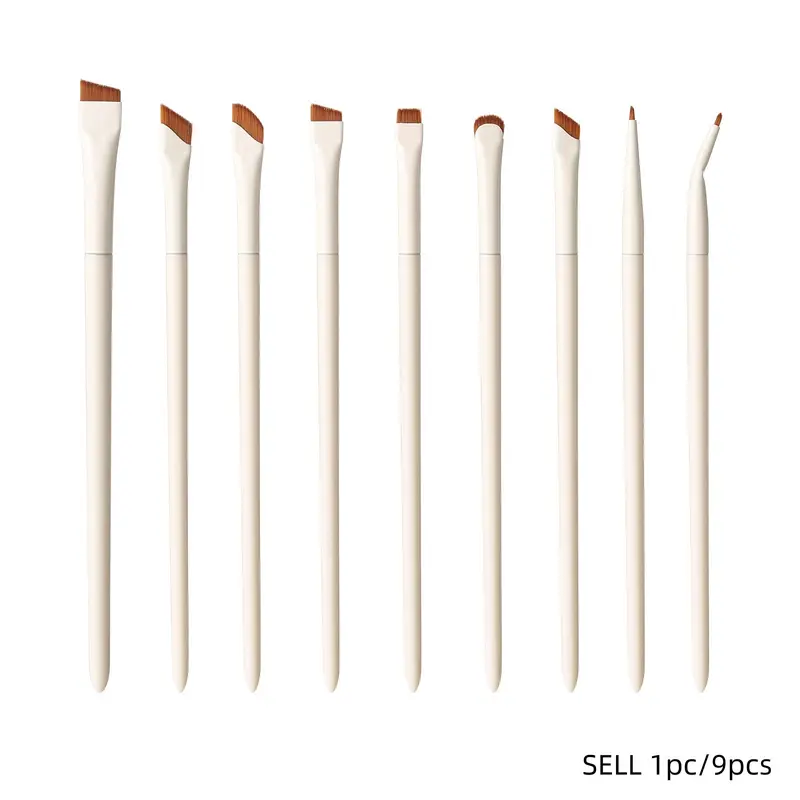 Porcelain White Sickle Eyeliner Brush Angled Fine Blade Makeup Brush, Cosmetic Brush, Eye Brushes For Makeup, Eyebrow Brush Extra Thin Precise Brush Head Draw Fine Eyeliner and Brows Beginner Friendly Clean Lines Makeup Brushes Set
