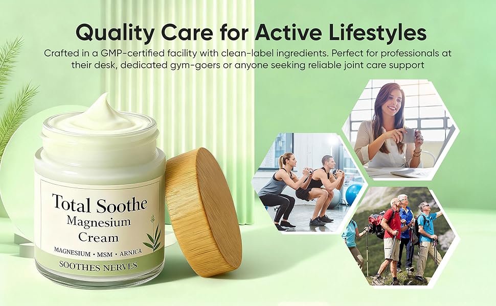 TotalRelief Magnesium Cream - Joint Relief Cream with Mineral Delivery Formula, MSM & Arnica – Fast Absorbing, Non-Greasy Topical for Everyday Joint & Muscle Comfort