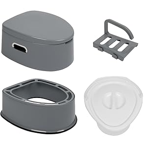 Outvita Portable Toilet, Outdoor Lightweight Porta Potty with Detachable Inner Bucket Removable Toilet Paper Holder for Camping Boat RV Hiking Living Room