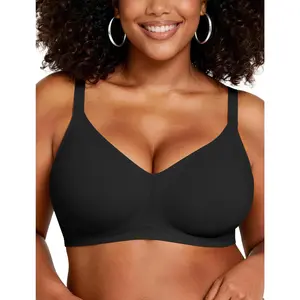 CORLIX Jelly Bra for Women Wireless No Underwire Seamless T-Shirt Bra, Soft Smooth Minimalist Everyday Wear Full Coverage Push Up Minimizer Bra, Adjustable Straps Basic Ladies Comfort Underwear