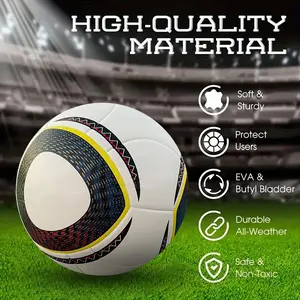 Official Size 5 Soccer Ball, Durable Soft PU Material, Ideal for Youth and Adults, Perfect Gift with Net Bag and Needle, Official Match Ball