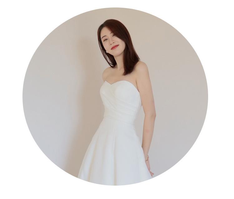 Simple Strapless Light Wedding Dress New 2026 Satin French Style Small Train Bridal Wedding Elegant Travel Shoot Going-Out Gown for Women