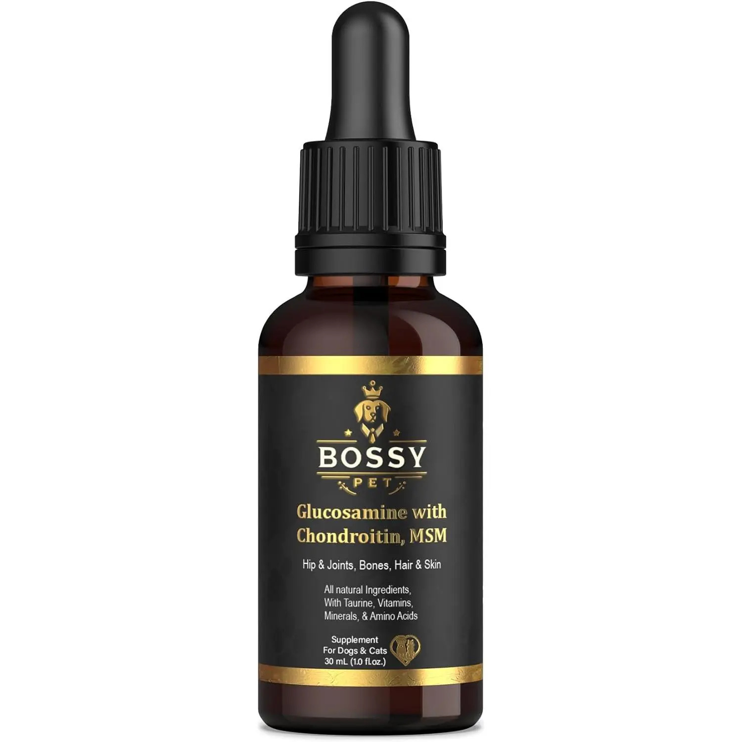 Liquid Glucosamine for Dogs & Cats - Advance Joint Support Supplement with Chondroitin, MSM, Hyaluronic Acid, Biotin, Collagen Peptides & Taurine - Max Potency