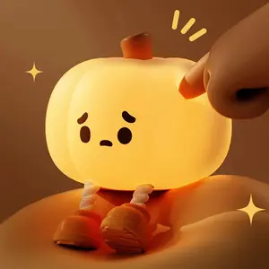 Pumpkin Shape Night Light, Rechargeable USB LED Touch Lamp, Adjustable Brightness, Decorative Desk Lamp, Perfect Gift for Halloween