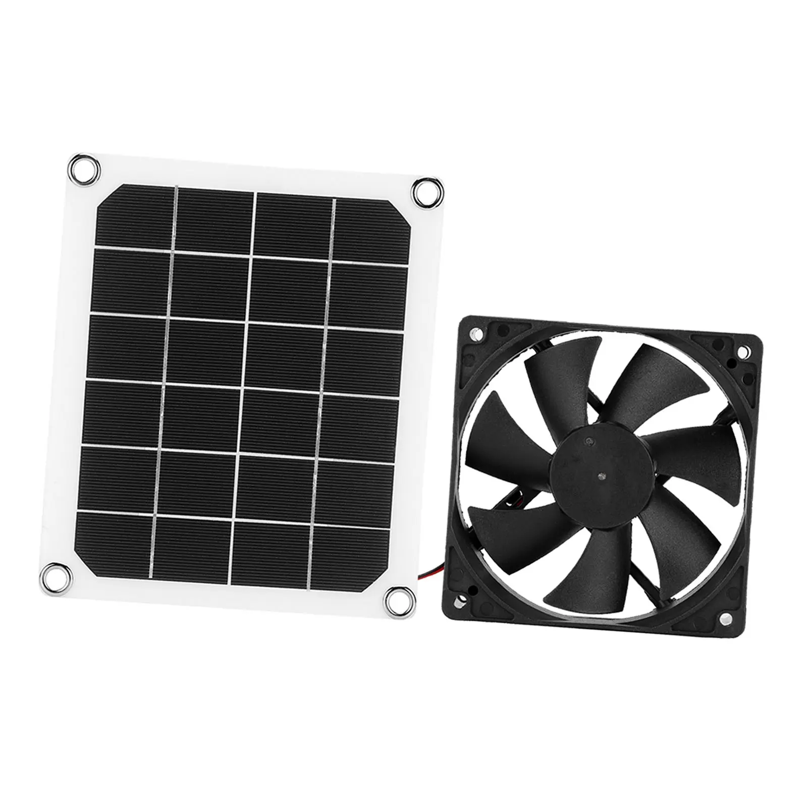 6V 10W Outdoor Solar Power Panel Exhaust Fan USB Charging for Greenhouse Chicken House
