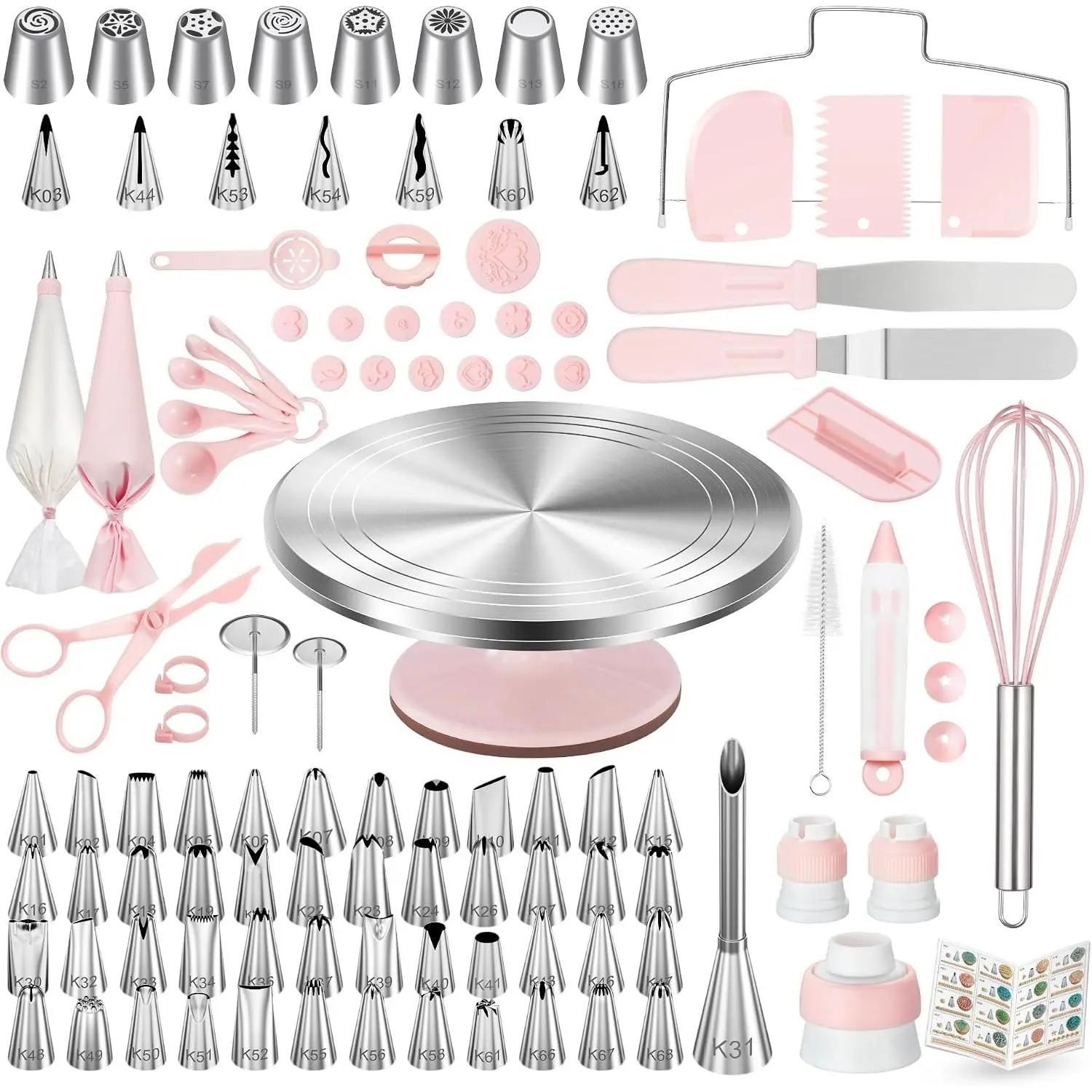 Kootek 158-Piece Aluminum Cake Decorating Kit, Baking Tools for Beginners & Pros