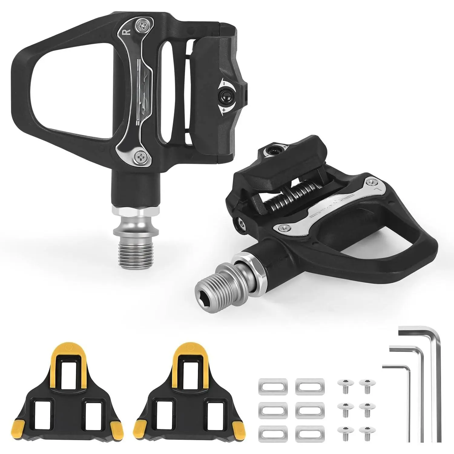 Road  Clipless Pedals Compatible with SPD Cleats, Lightweight | 130g nylon pedals with 9/16" sealed bearings, delivers efficient power transfer for pro riders, indoor spin & road races