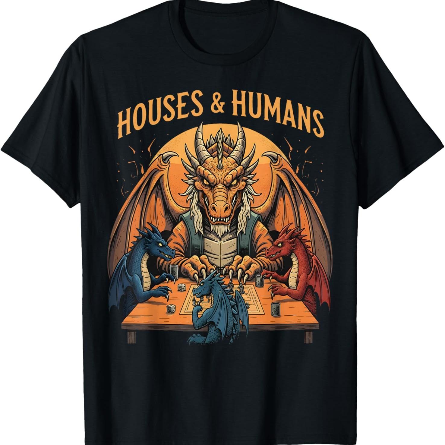 Gaming Houses Humans Funny Rpg Parody Gamer Men  T-Shirt