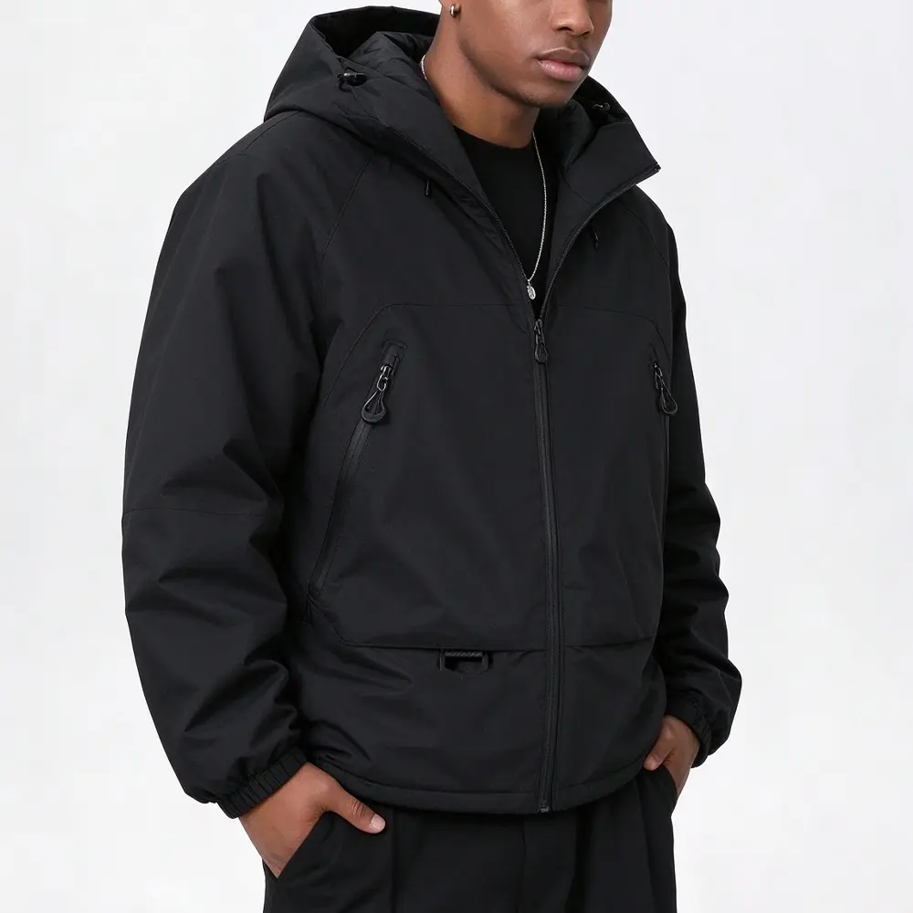 Men's Autumn‑Winter Warm Hooded Thickened Softshell Jacket, temperature‑locking and cold‑resistant wear‑resistant fabric, multiple zippered pockets, work‑style thickened jacket suitable for commuting, travelling and outdoor activities