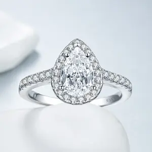 Shuidi 925 sterling silver ring, women's exquisite wedding ring, Mozambique diamond silver ring