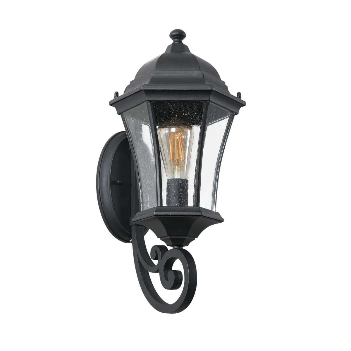 Outdoor Wall Lantern Light ,Waterproof Outdoor Wall Sconce Black Metal Sconce with Clear Glass Shade for Garage Patio Front Door Balcony (1 pack)