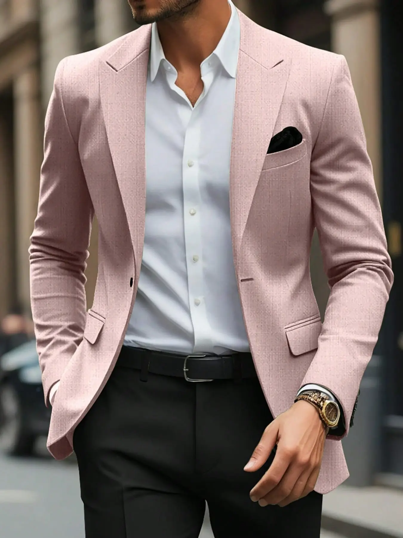 Men's Single Button Blazer, Fashionable Suit Jacket, Perfect for Formal and Casual Wear, Ideal for Business Meetings and Events