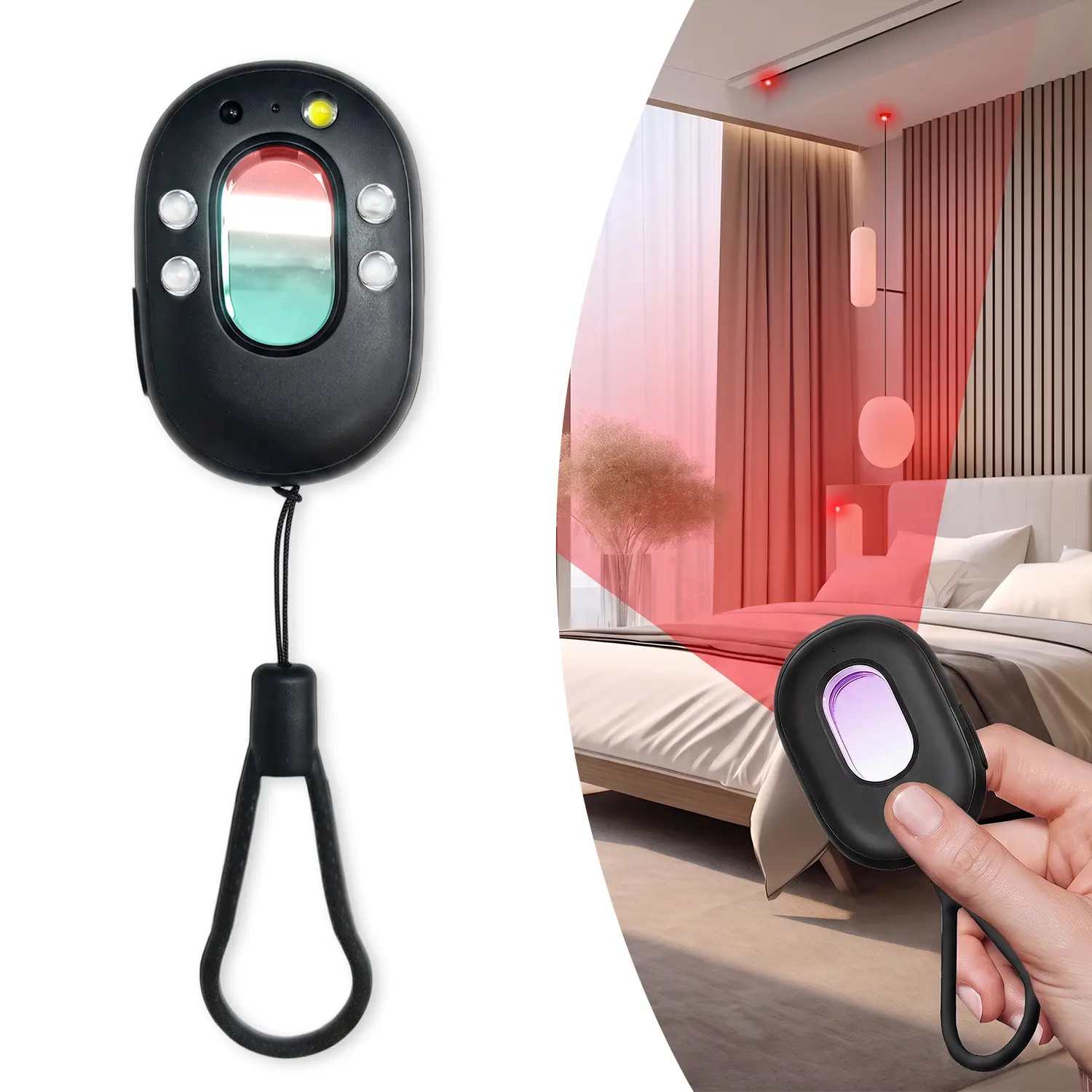 Hidden Camera Detector,GPS Tracker Detector,Anti-Spy Camera Finder(Black) AI Chip Upgraded Camera Detector, Infrared Lens Finder,Bug Detector for Cars & Travel,Hotel,Home & Office Privacy Protection