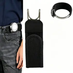 2pcs Unisex No-Buckle Elastic Waist Belt, Adjustable Hidden Hook, Stretch Comfort Invisible Strap, Waist Bulge Elimination, Lightweight Accessory for Jeans, Trousers