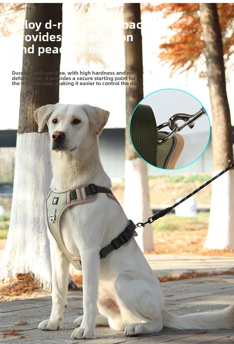 Cross-border large dog leash, anti-shock dog harness, reflective dog walking leash, vest-style collar for medium and large dogs
