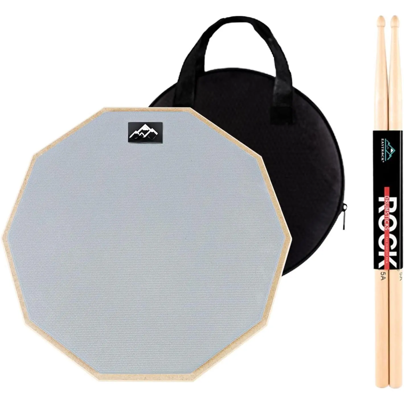 12-Inch Double-Sided Silent Drum Pad for Drumming Quiet Practice, Portable Practice Pad for Percussion Instruments (Blue)
