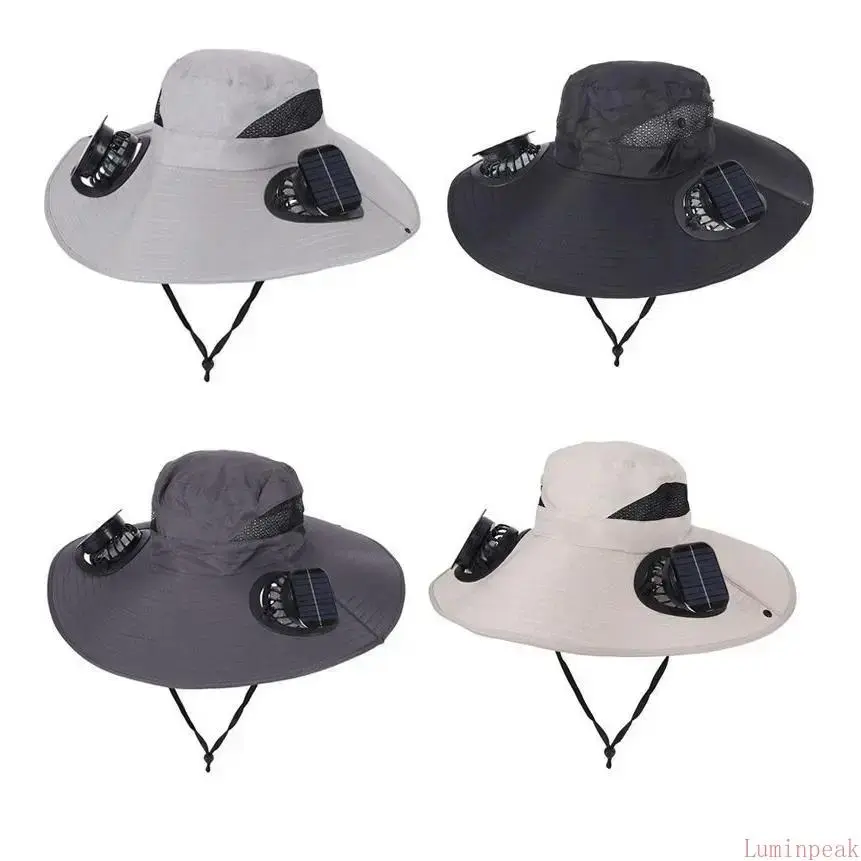 Hat with Fan, Solar Powered Wide Brim Boonie Hat for Men & Women, UPF 50+ Breathable Protection for Fishing & Hiking