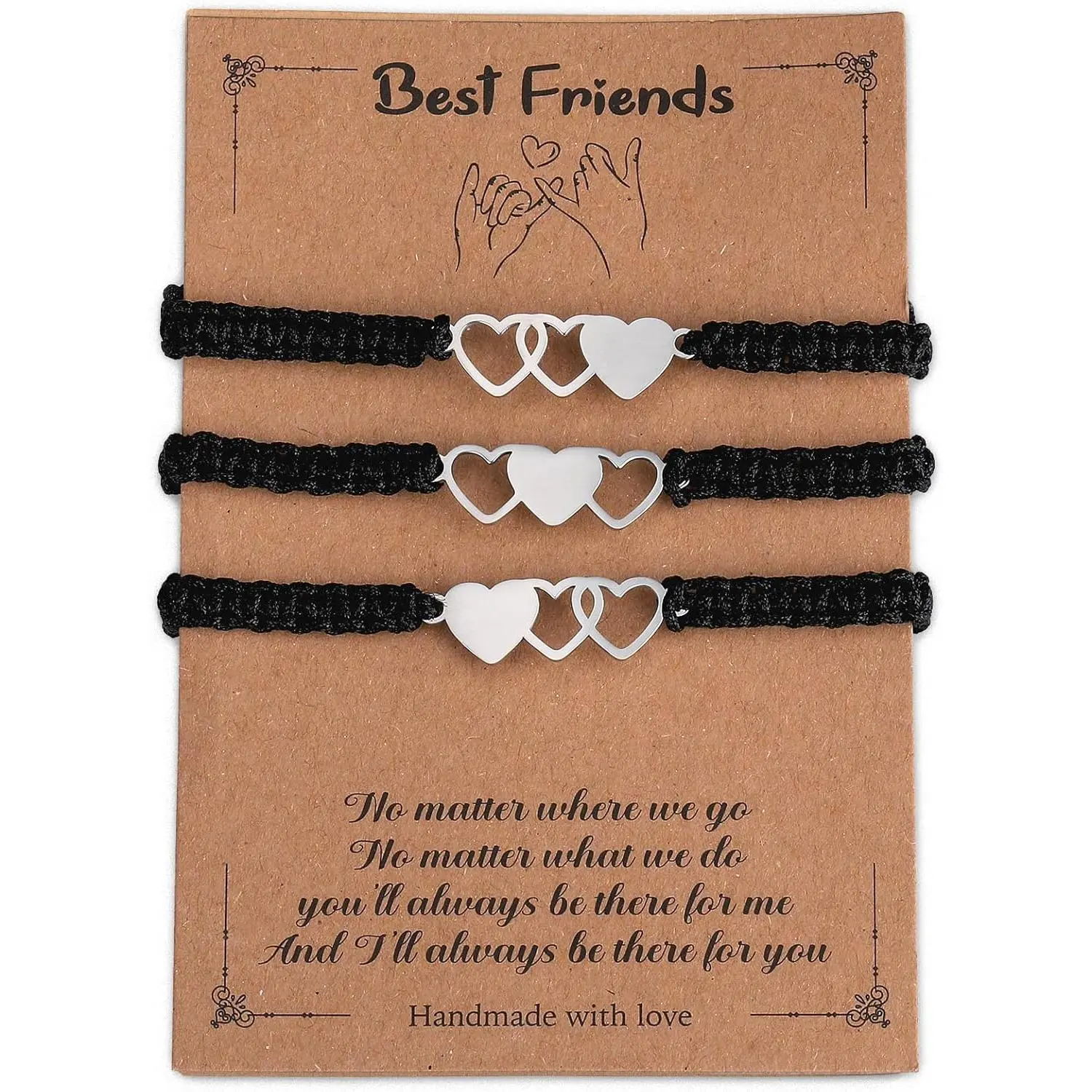 2/3/4/5 Pcs Friendship Bracelet   Bracelets Bff Matching Heart Bracelet Braided Bracelet   Friendship Gifts for Women  Girls Teen