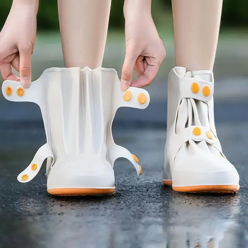 Mid-Calf Rain Shoe Covers, Waterproof Anti-Slip Thickened, Unisex Outdoor Rainproof Boot Covers, Essential for Wet Seasons