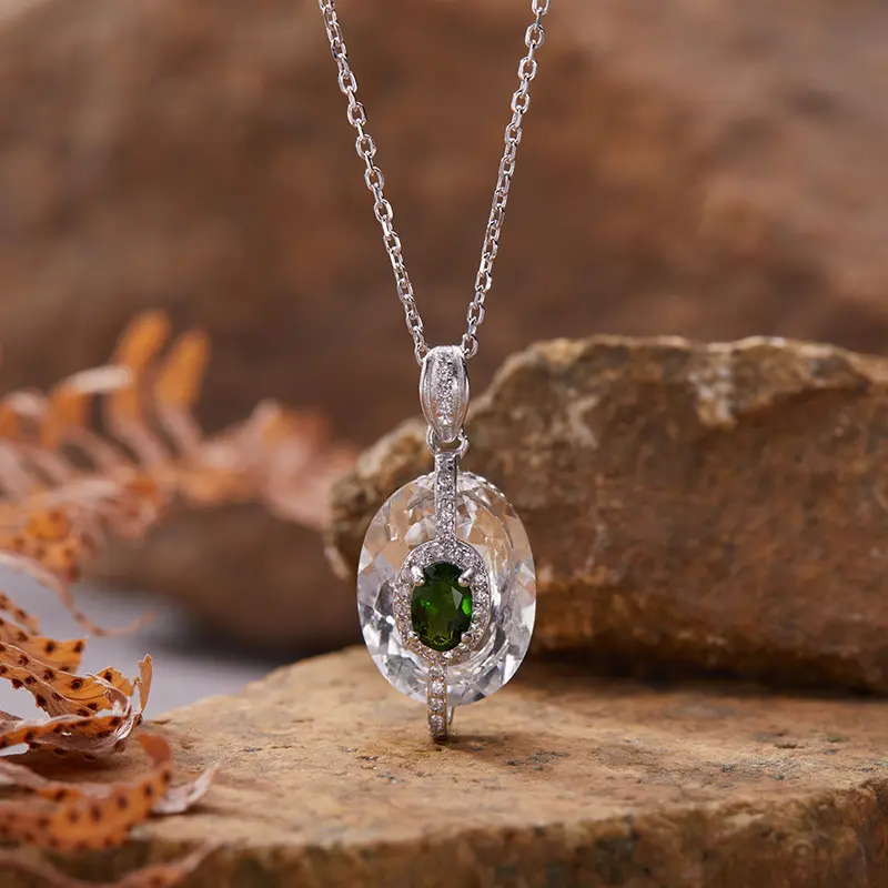Natural diopside necklace