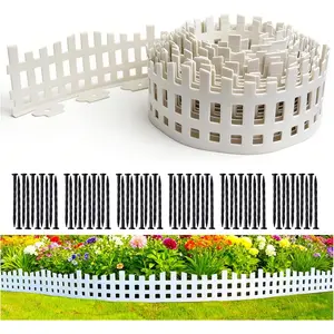 Garden Edging 33FT , 4.7IN Tall White Landscape Edging Border with 60 Stakes, Flexible Plastic Lawn Edging for Yard, Flower Beds,Tree Rings, Walkways & Garden Borders(Picket-White)
