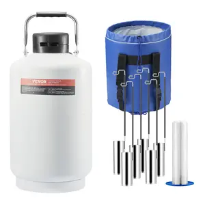 【DealsForYouDays】VEVOR Liquid Nitrogen Tank, 10 L Aluminum Alloy Liquid Nitrogen Container, LN2 Tank Dewar with 6 Canisters and Carry Bag with Straps, Cryogenic Tank for Beauty Industry, Semen Preservation, Scientific