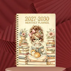 1 Learning-Love Themed Cover Design 2027-2030 Monthly Planner, 4-Year Monthly Planner, Annual Calendar Planner, Month Tabs, 48-Month Calendar - A5 Size, Spiral Bound