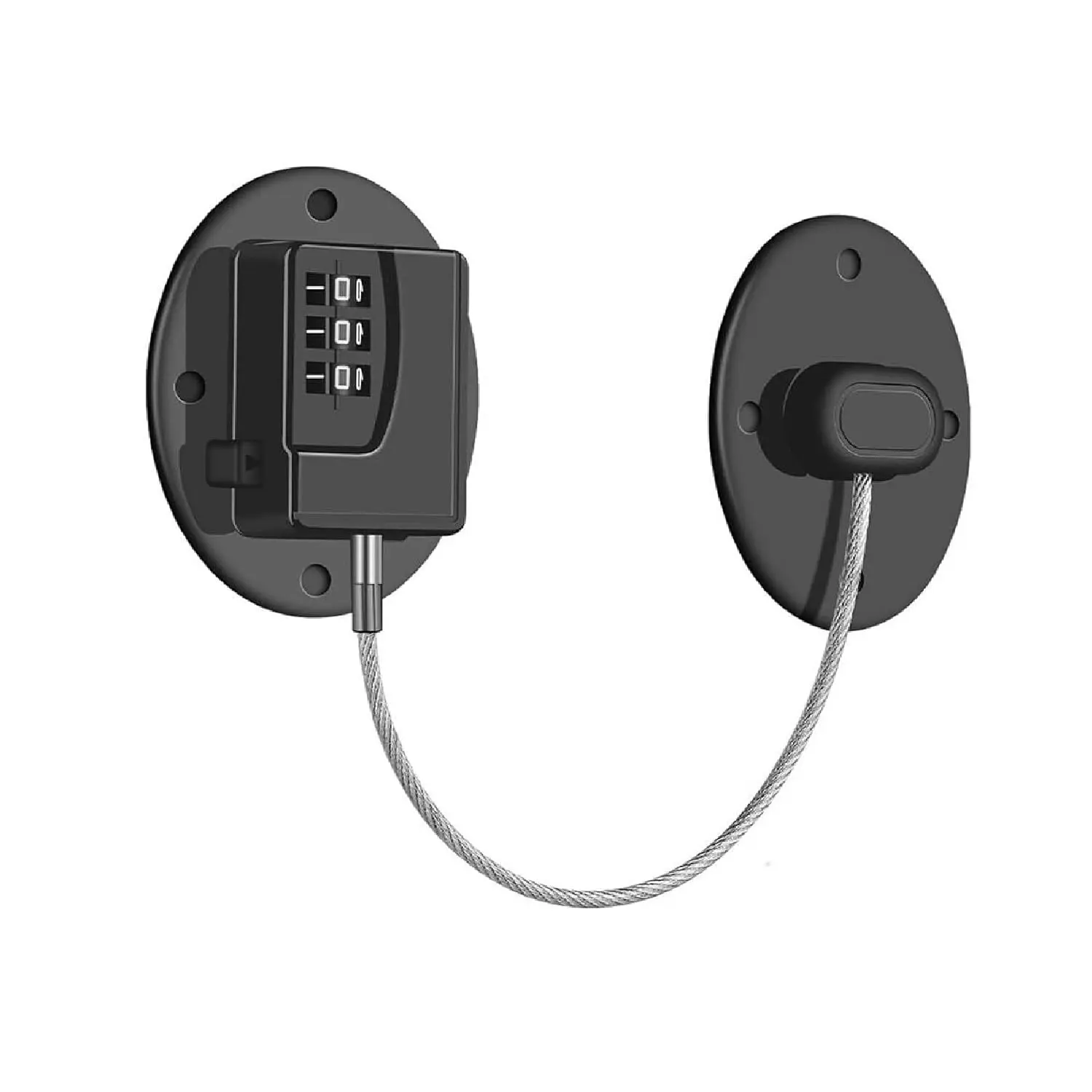 Refrigerator Lock - Heavy Duty Combination Fridge Lock, Child Proof Cabinet Locks,No Keys Needed(Black- 1 Pack)