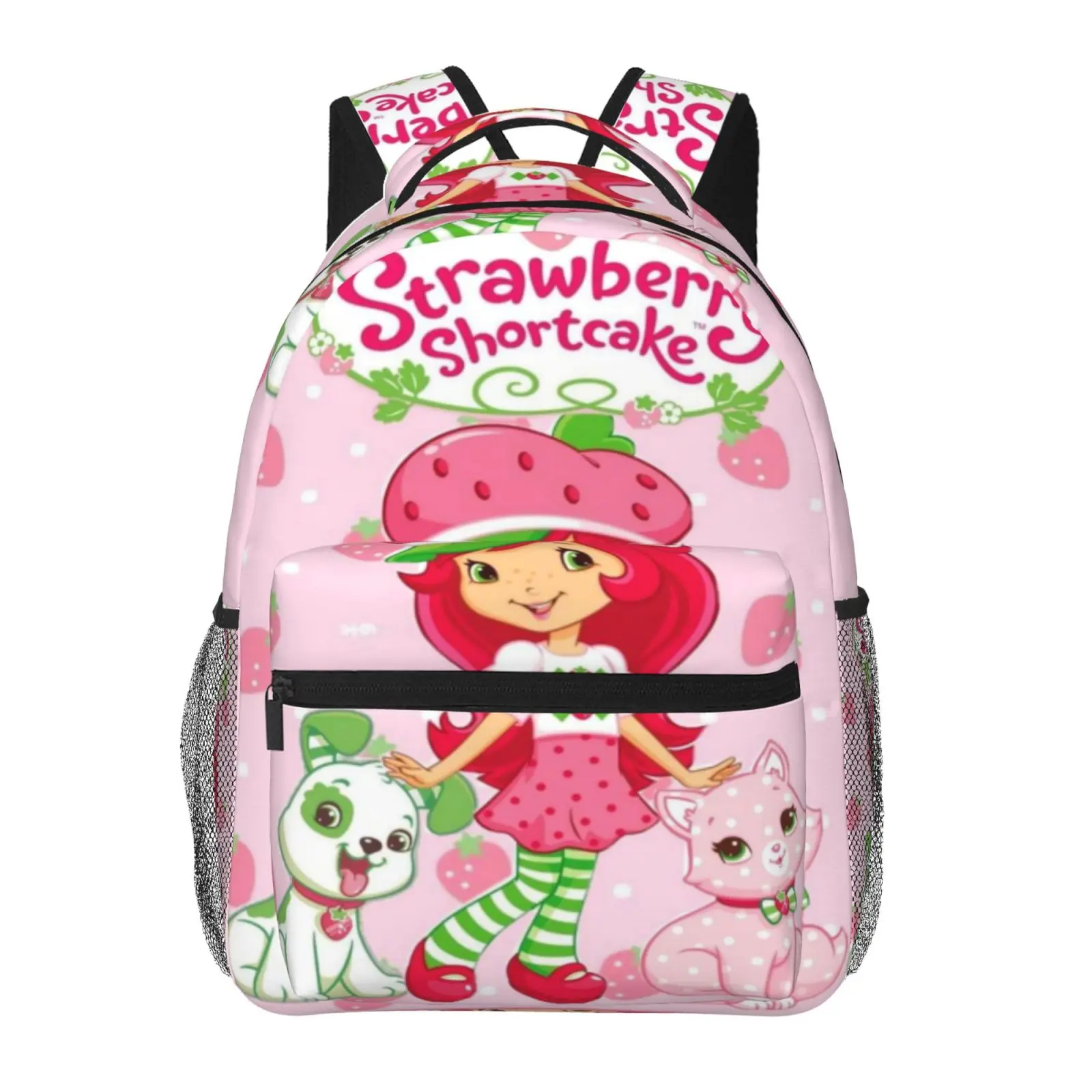 Cute Cartoon Anime Strawberry Shortcake6 Printed Kids backpack, Comfort Adjustable Straps Daypack Lightweight Book Backpack for Boys Girls School & Outdoor Travel