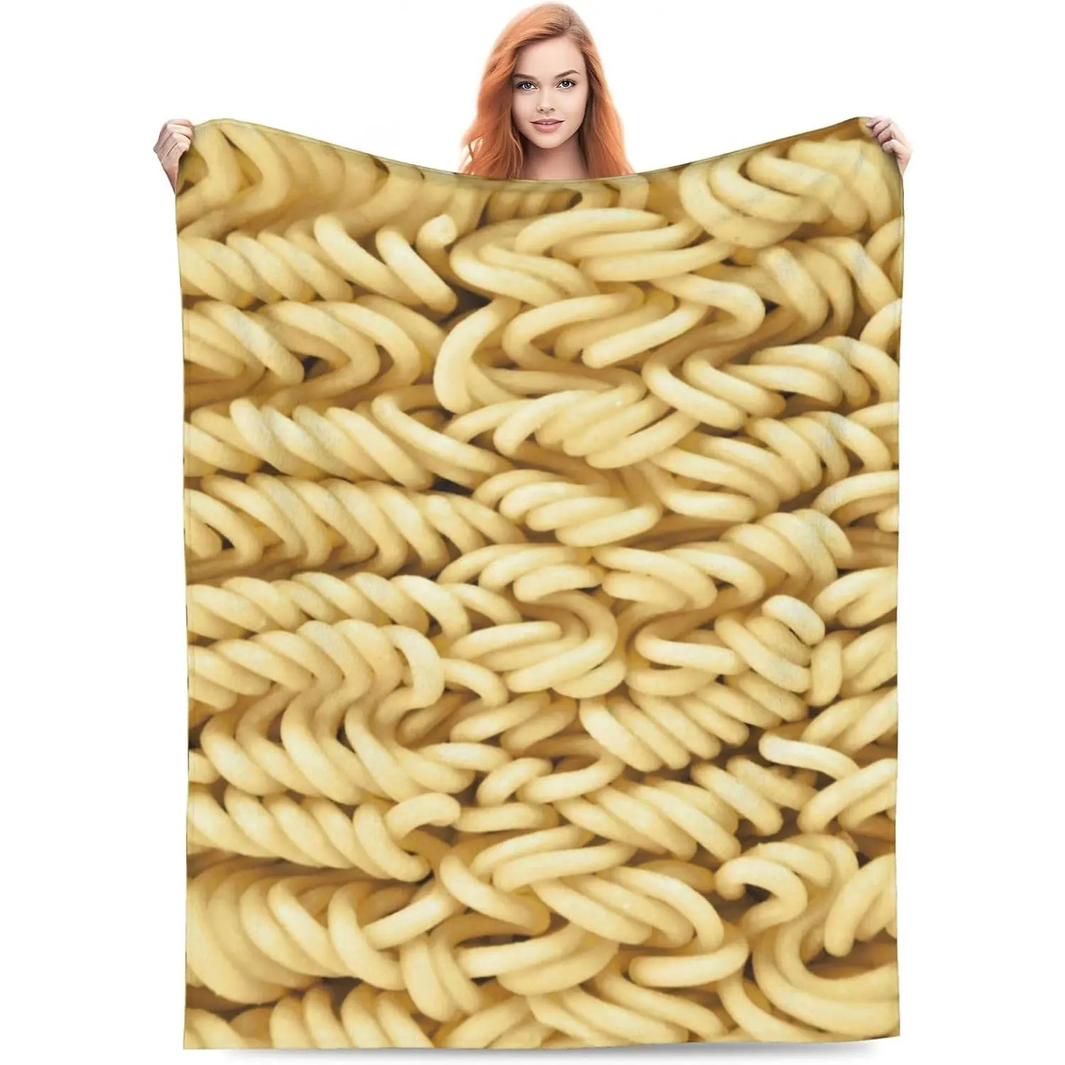 Noodles Blanket, Novelty  Noodles Throw Blanket  Soft Cozy Flannel Fleece Blanket for Couch Beds Office Bedroom (50"x40")