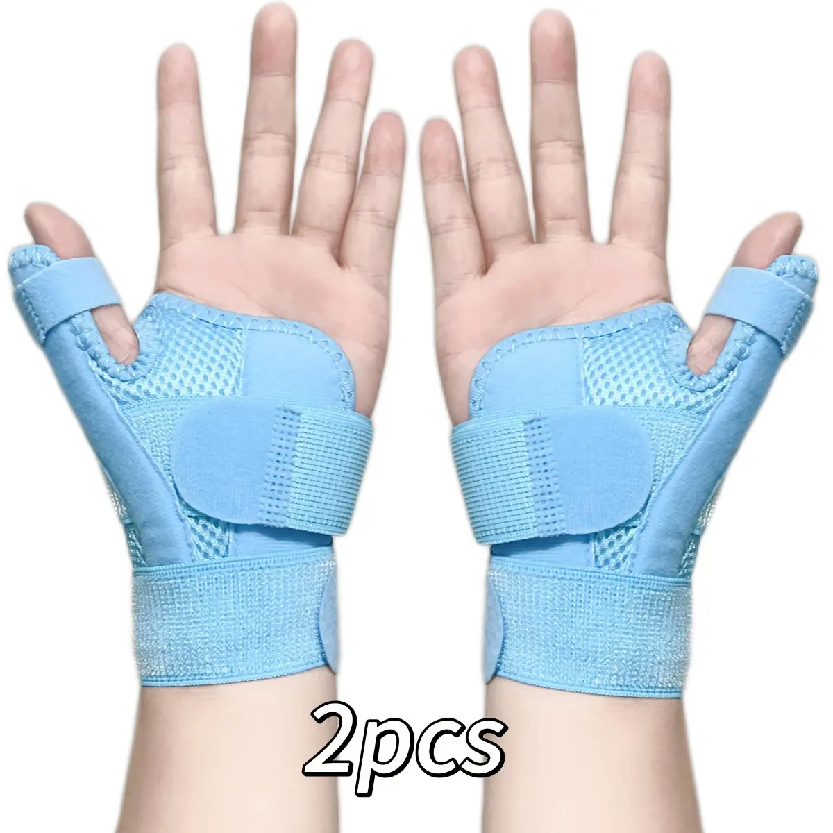2-Pack Adjustable Thumb & Wrist Brace – Breathable Compression Support Wrap for Left & Right Hand