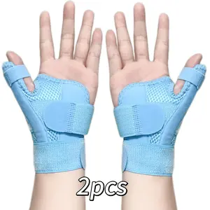 2-Pack Adjustable Thumb & Wrist Brace – Breathable Compression Support Wrap for Left & Right Hand