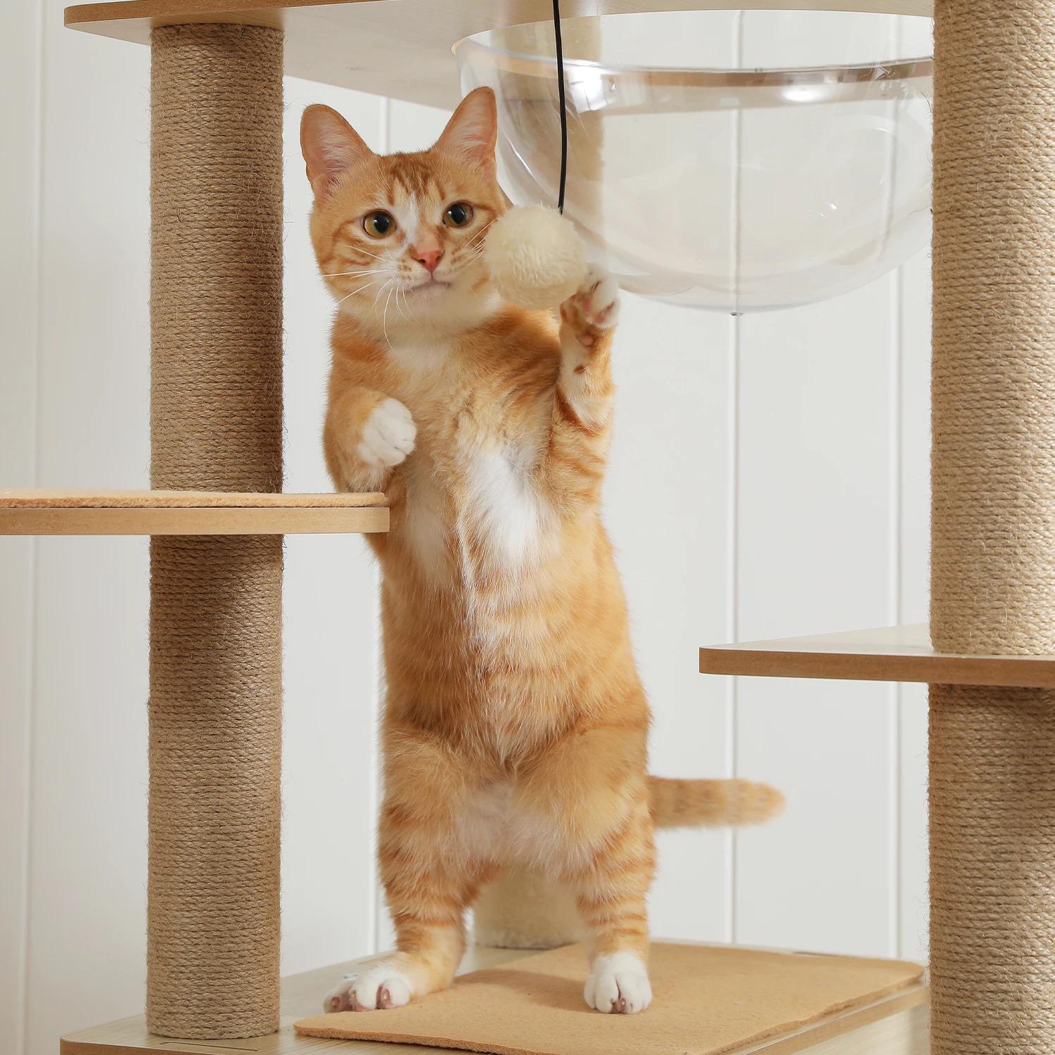 Cat Tree / Tower for Indoor , Cat Condo Cozy Plush House with Hang Ball, Pet Furniture with Scratching Posts cat tree