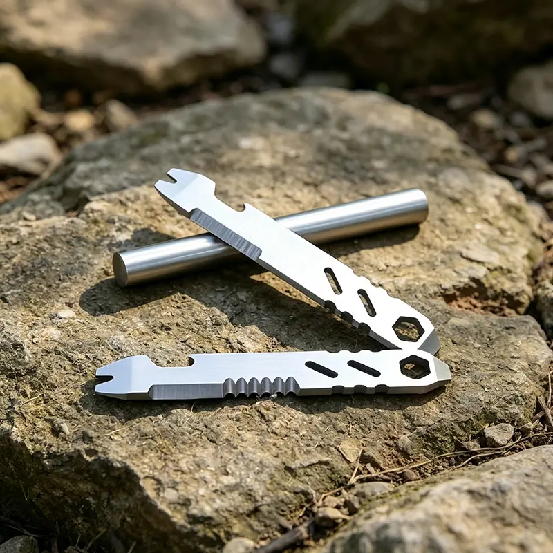Pry Bar Multi-Tool Set, Metallic Keychain with Grip, Portable Outdoor Screwdriver for Men and Women, for Camping and Hiking, Keychain Grip, Men/Women, Camping Hiking, Portable Size
