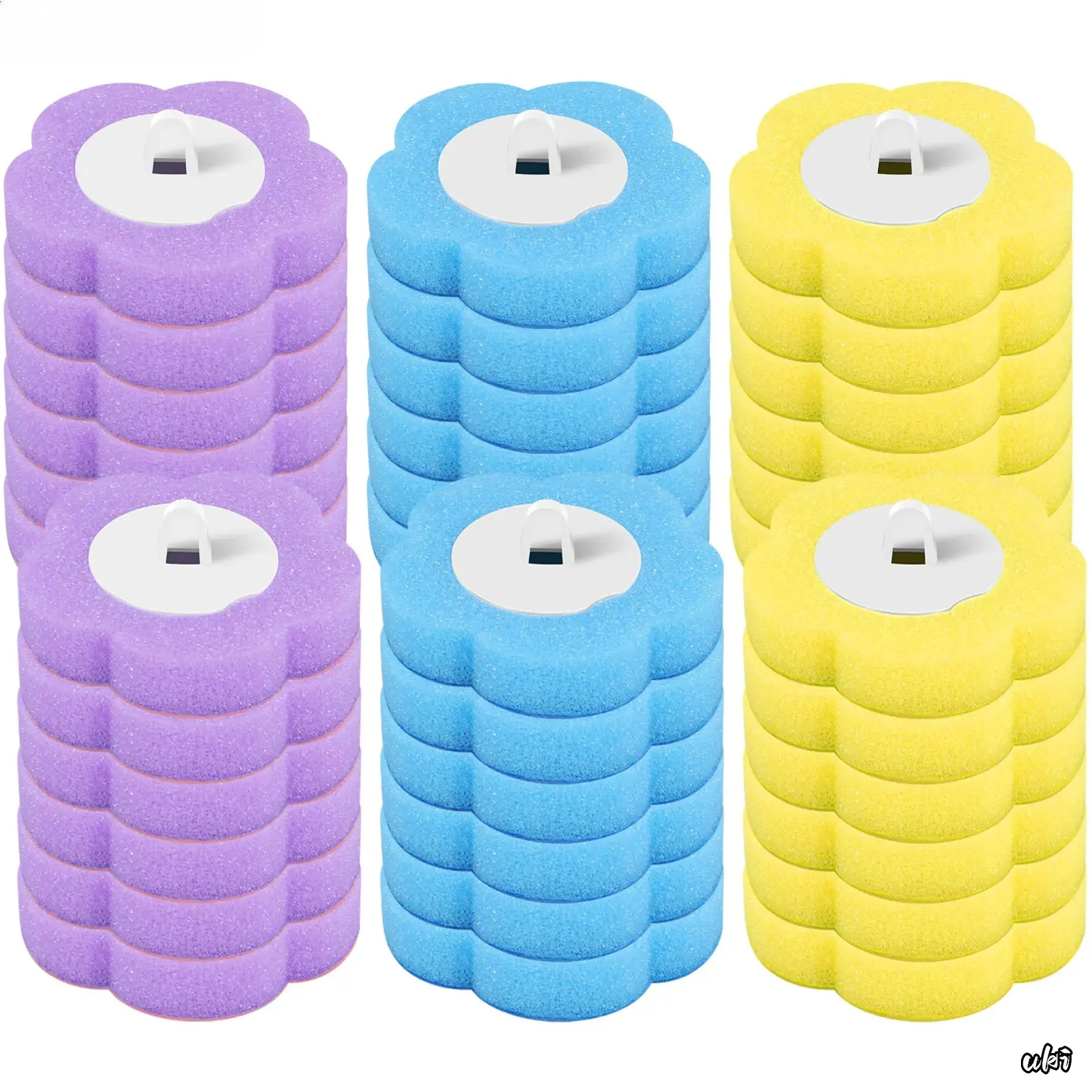 Disposable Toilet Wand Refills, 36 PCS 3-Layer Sponge Cleaning Heads, Portable Household Essential for Hiking & Camping Trips (Wand Not Included), Home Care Supply, Toilet Bowl Cleaners, 36Pcs Total, Hiking Trips