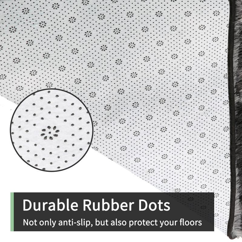 FAMVAL Large Size Plush Rugs Big Fluffy Area Rug Non-slip Soft Shaggy Carpet Mats for Livingroom Bedroom Nursery Home Decor Tie-dye Dark Gray Christmas gifts