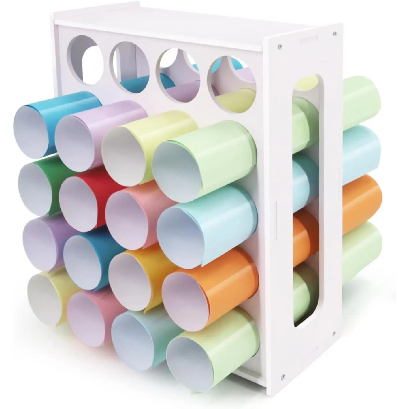 Vinyl Roll Storage Rack - 20-Holes Vinyl Roll Holder, Craft Paper Storage Organizer for Craft Room  Office School