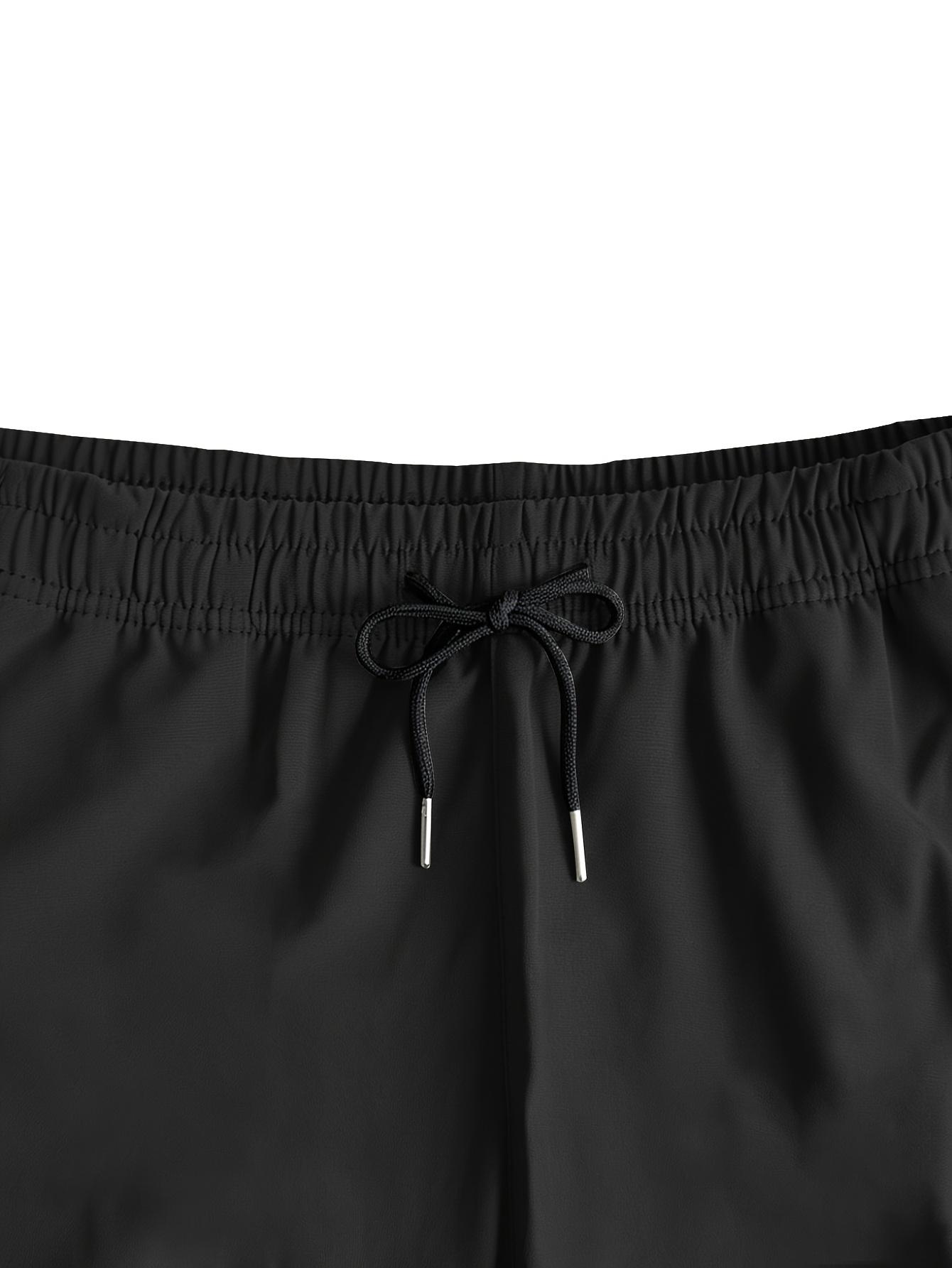Veiskor Menswear Men’s 2-Pack Simple Basic Loose Polyester Functional Cargo Straight-Leg Pants for Spring/Summer, Elastic Drawstring Waist, Contrast Color, Side Zipper Pockets, Lightweight Breathable, Versatile Casual for Outdoor Activities, Commuting, Ca