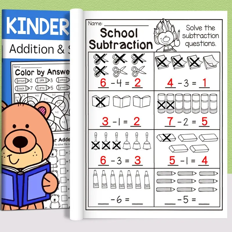 Kindergarten Math Workbook, Addition & Subtraction Practice Book, Daily Arithmetic Exercises, Mental Calculation Drills, Educational Tool, School Supplies