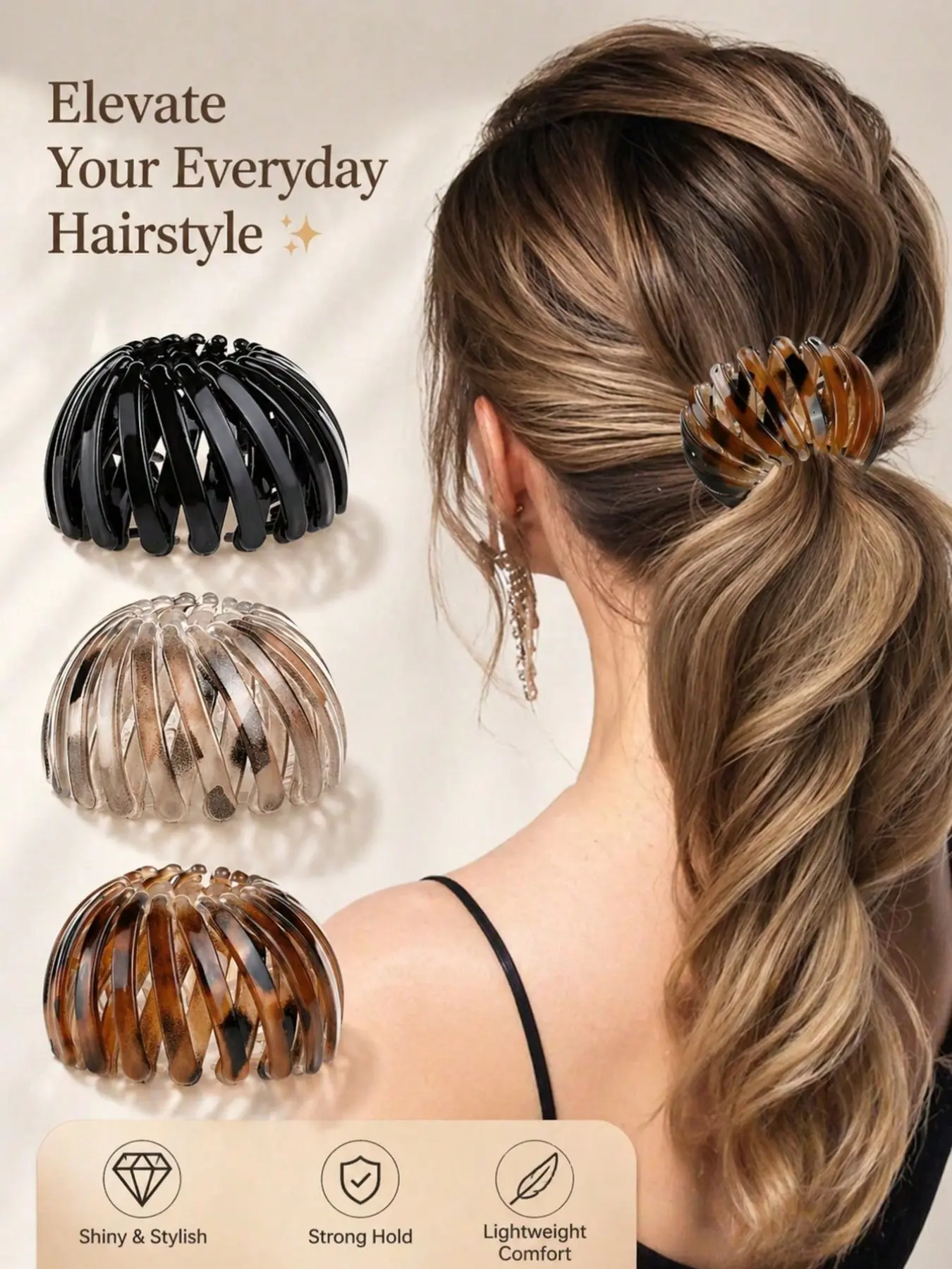 3-Piece Vintage Bird Nest Hair Clips, Lazy Bun Hairstyles, Suitable for Girls and Women, Ideal for Buns and Ponytail Accessories, Decorative Hair Clips