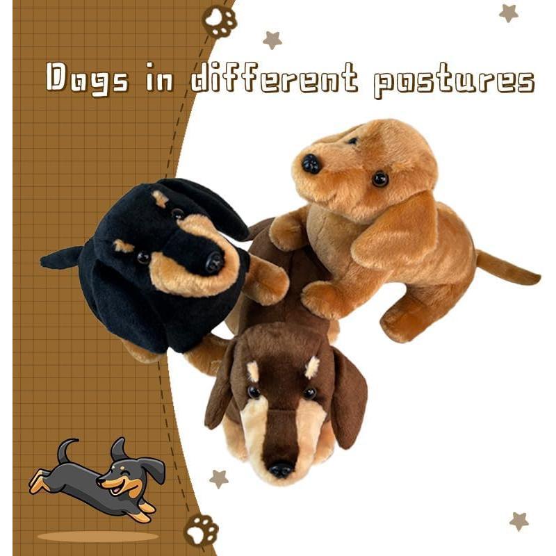 Dogs Stuffed Animals,16”Dachshund Stuffed Animals Plush Dog Stuffed for Kids,Girls,Boys,Pet,Soft Cuddly Plush Realistic Dog as Birthday Gift (Light Brown)