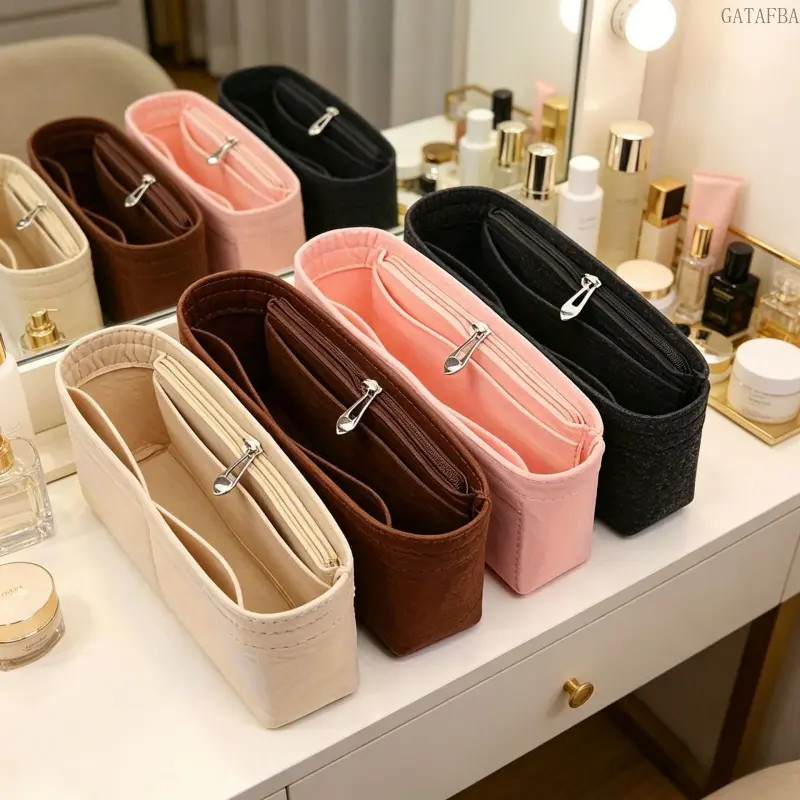 Sports & Outdoor Clothing Felt Cosmetic Bag - Thickened Small Portable Pouch, Inner Storage Organizer for Sports Dresses