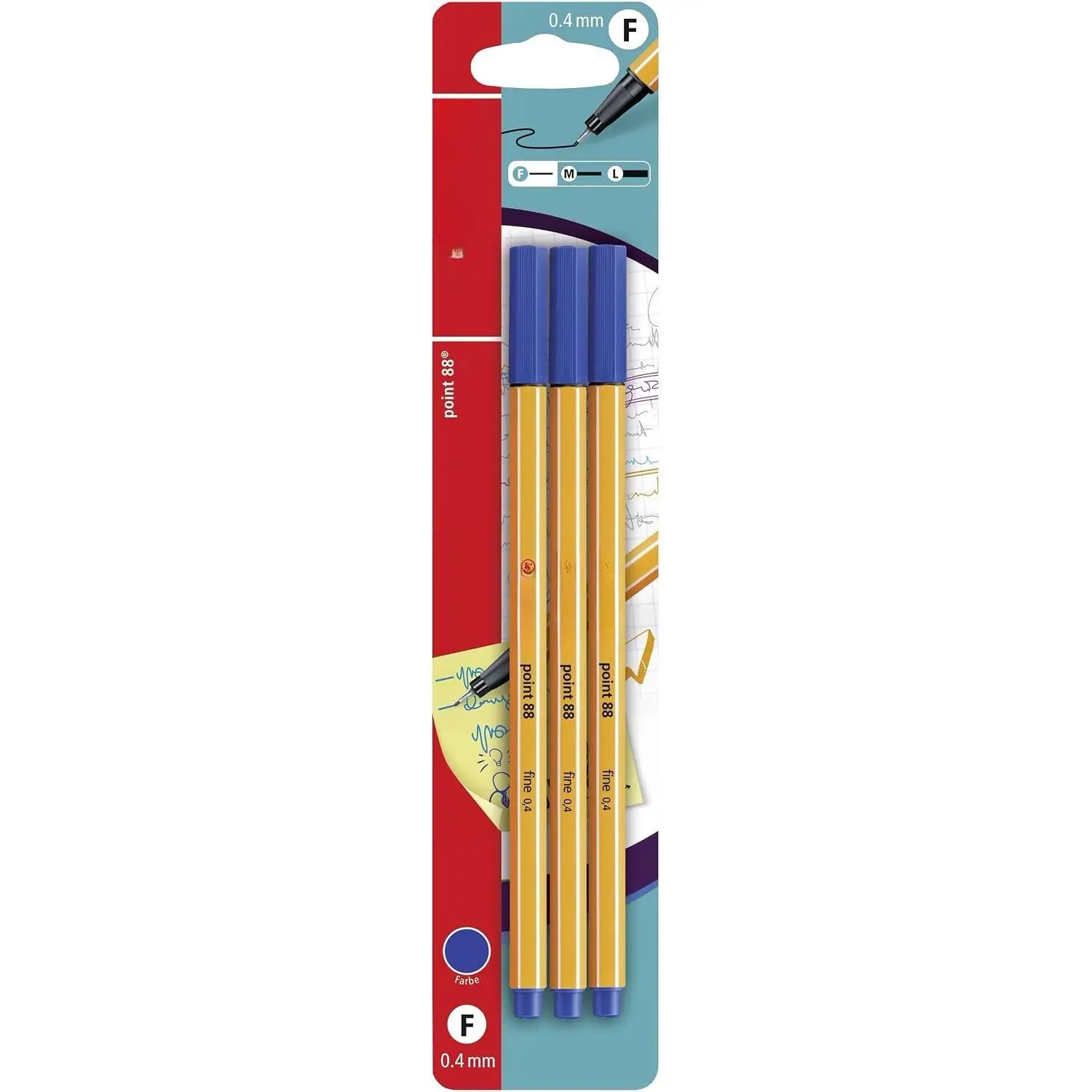 Fineliner point 88 - Pack of 3 - Blue