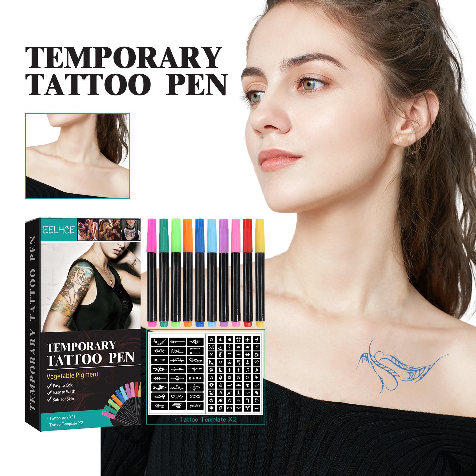 Temporary Tattoo Pen, Face Arm Body Multi-Color Painting DIY Makeup Graffiti Decoration Tattoo kit