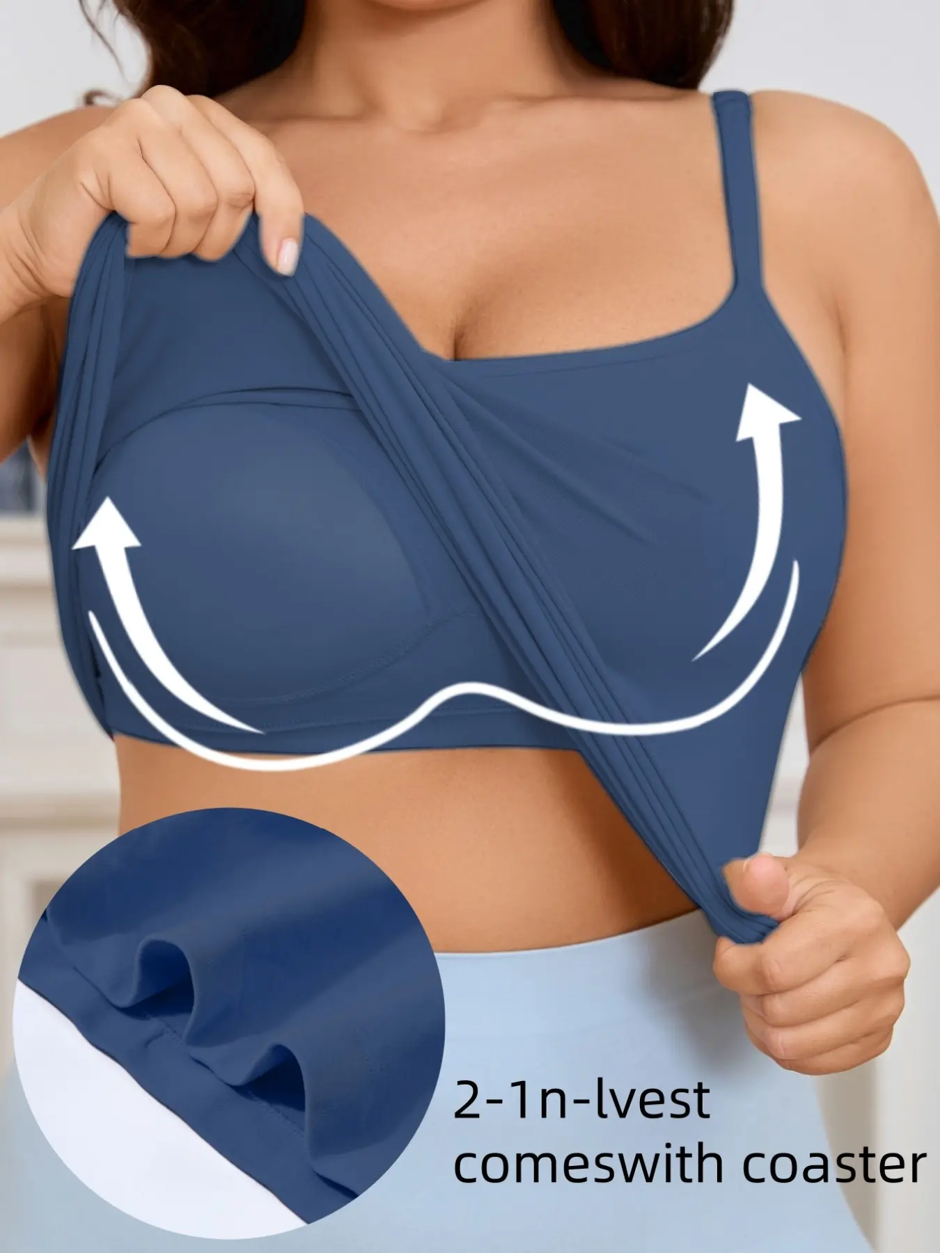 Women's Tank Top with Built In Pads, Adjustable Straps, Seamless Soft Breathable Elastic Comfort, Casual All-Season Fashion Underwear,All Seasons Wear