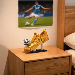 Micro Mini Sports Building Blocks, Abs Material, Realistic 3D Toy Set, Includes Soccer Gloves, Football, Golf Ball, Sports Shoes, Perfect Gift