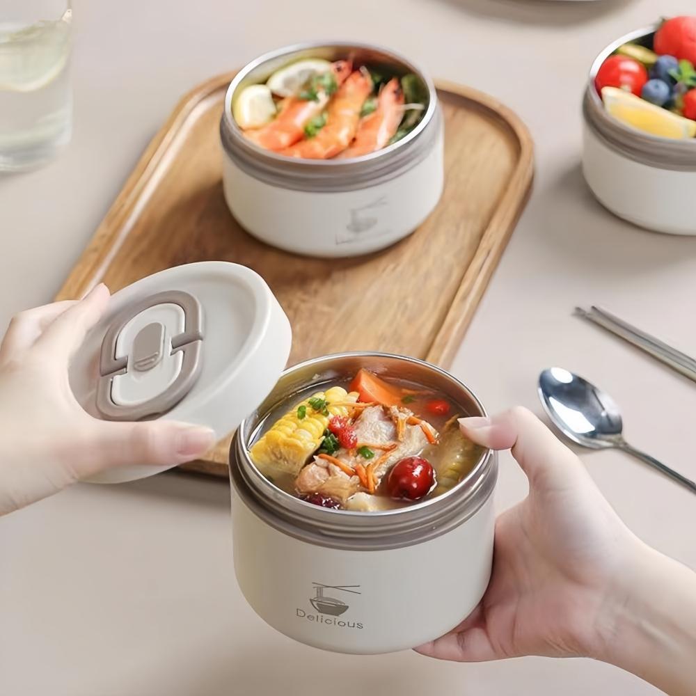 Stainless Steel Lunch Box with Lid & Cutlery, 1 Set 3/4 Boxes Large Capacity Food Storage Container with Insulated Bag, Portable Lunch Box for Camping, Picnic, School, Office