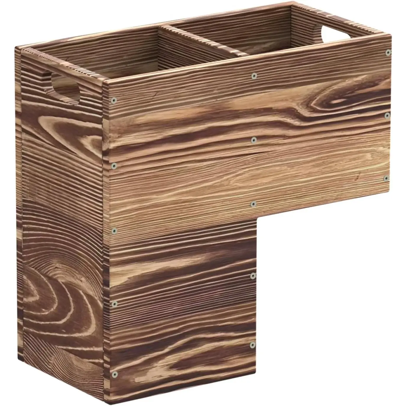 Wooden Stair Basket with Handles, 235mm Wide Staircase Basket Organizer for Carpeted & Wooden Stairs