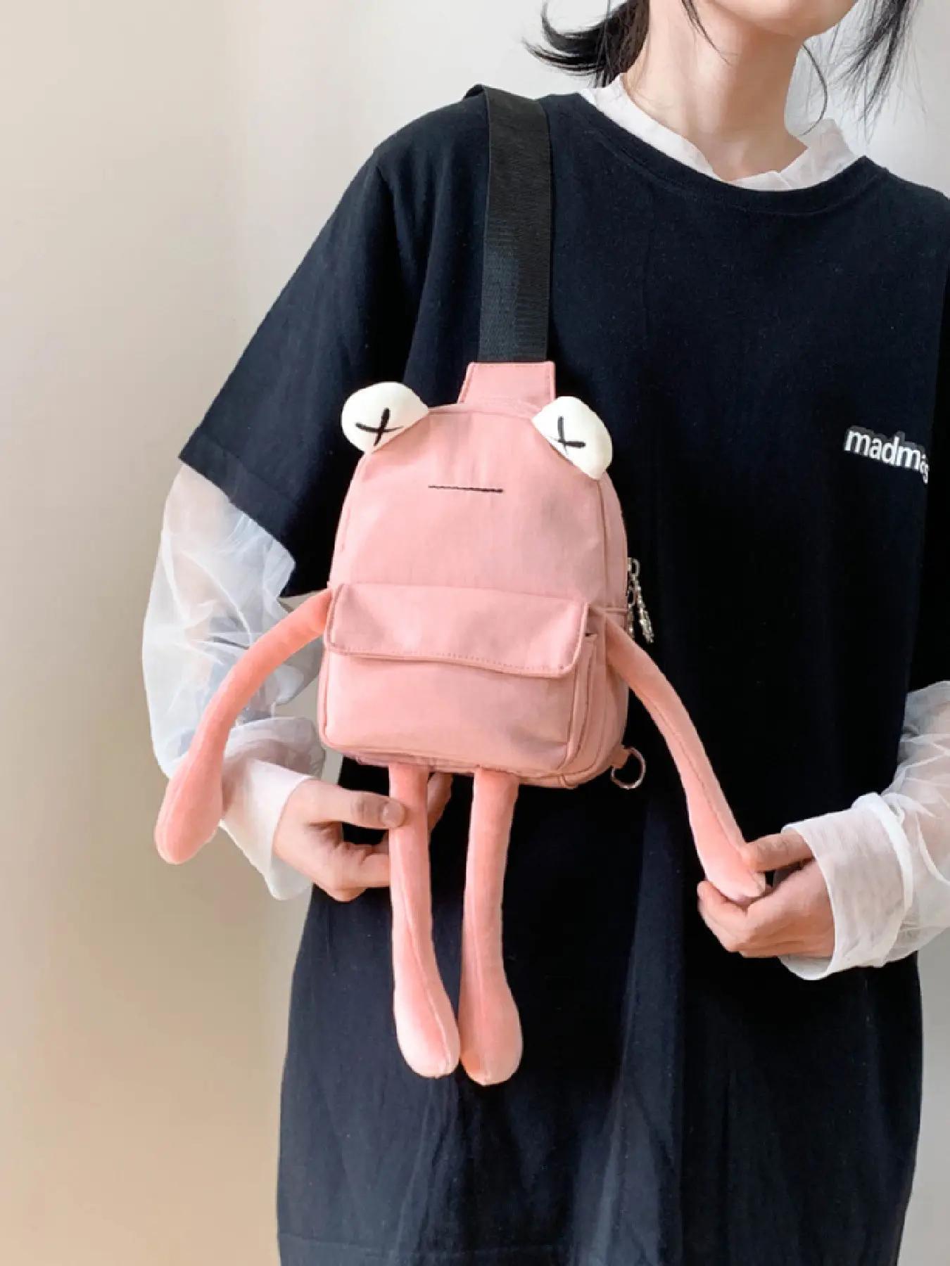 Women's Cute Cartoon Frog Design Chest Pack, Casual Novelty Crossbody Fanny Pack, Fashionable Zipper Sling Pack for Daily Use, Versatile Bag, Lightweight Crossbody Bag, Crossbody Purse