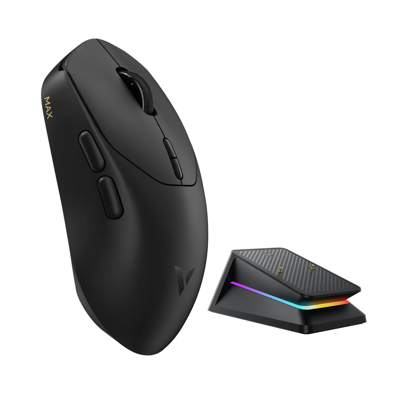 Rapoo VT1 MAX Wireless Gaming Mouse with P5 RGB Mouse Charging Dock - True 8K Wireless Polling Rate, 49g Lightweight, PAW3950 Sensor, Up to 750-Hour Battery, 120M Optical Switch, 10 Programmable Buttons, On-Board Memory, Compatible with PC, Mac